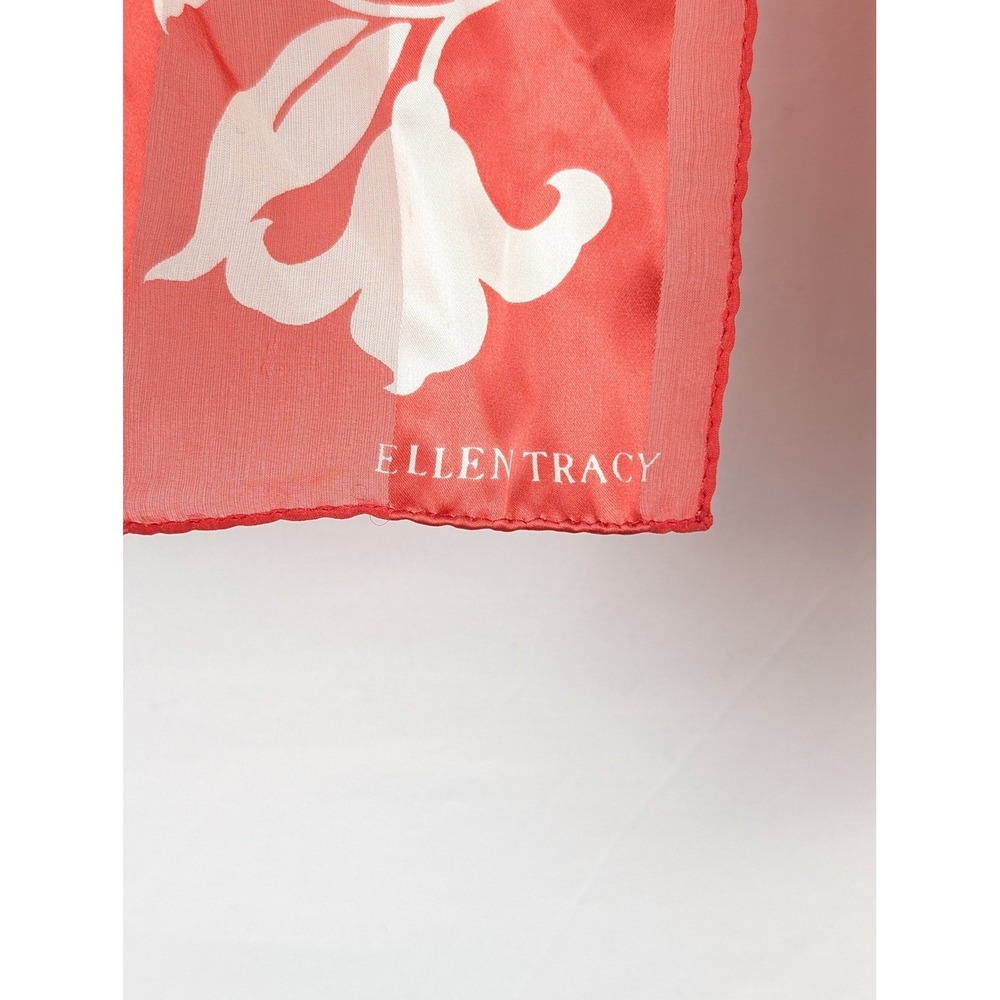 Vintage Y2K Floral Fairy Silk Scarf 11 x 51 White Red Coquette Romantic Dainty - Picture 3 of 9